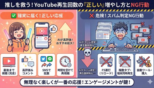 YouTube再生回数を増やしてあげたい！推しを伸ばす「正しい応援方法」とNG行動