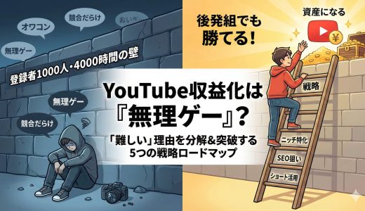 YouTube収益化は難しい？厳しい現実を突破して稼ぐ5つの攻略法