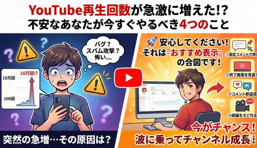 YouTube再生回数が急に増えた！その原因は？バズを無駄にしないための対策と分析方法