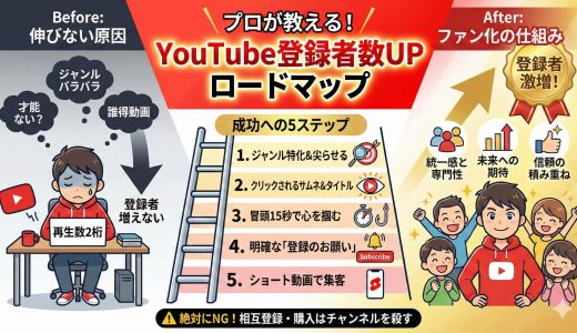 YouTube登録者数を増やす方法！0から1000人行くための鉄則と裏ワザ【2025年版】